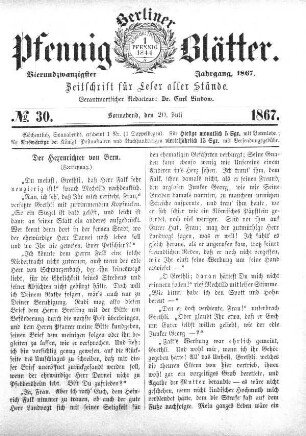 No. 30, Sonnabend, den 20. Juli
