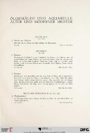 Ölgemälde und Aquarelle alter und moderner Meister (Nr.1-26)