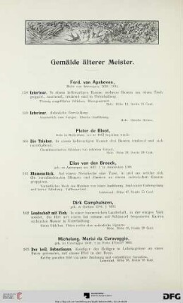 Gemälde älterer Meister (Nr. 158-234)