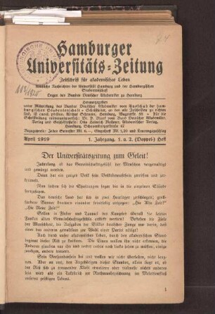 1. u. 2. (Doppel-)Heft: 1. u. 2. (Doppel-) Heft