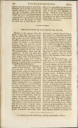 Recollections of the South Sea House