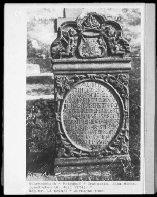 Grabstein des Adam Michel (gestorben 1774.07.16)