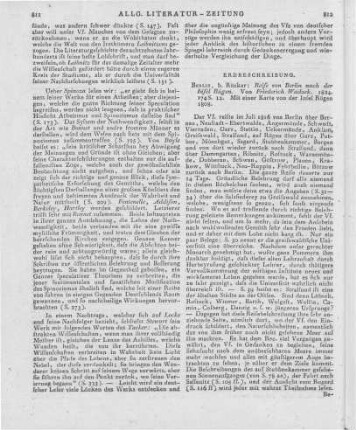 Wadzek, F.: Reise von Berlin nach Insel Rügen. Berlin: Rücker 1824
