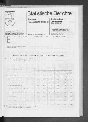 Index der Nettoproduktion im Dezember 1982 : Lfd. Nr. 7
