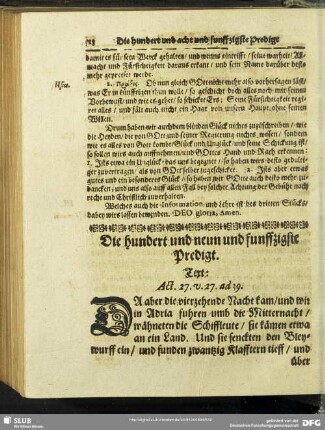 Die hundert und neun und funffzigste Predigt