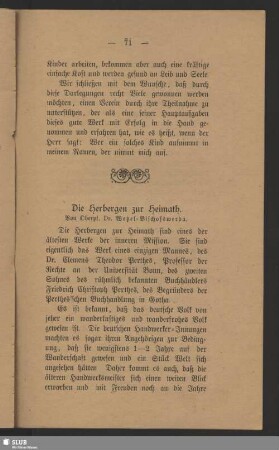 Die Herbergen zur Heimath