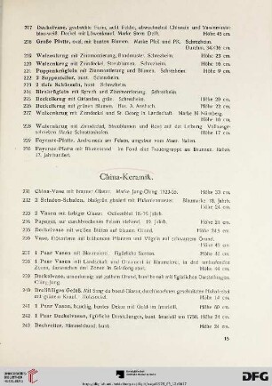 China-Keramik (Nr. 231-243)