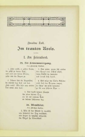 Zweiter Teil. Im trauten Kreis