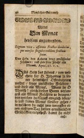 40-51, Mittel Den Monat heylsam anzuwenden.; Mittel Die Woche Wohl anzuwenden.