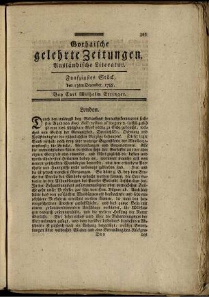 Funfzigstes Stück, den 13ten December, 1788.