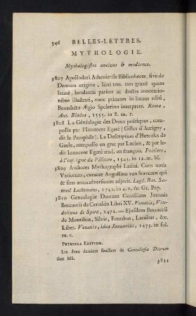 546-595, Mythologie - Fables, Apologues, &c.