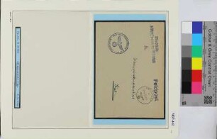 Dienstbrief, Schiffsname/Landeinheit: Minenschiff Ulm, Feldpostnr. 04766; Frankatur, Mi.-Nr.: [Keine]; Poststempel: Feldpost f 06.3.42; Nebenstempel: Dienststelle Feldpost-Nr. M 04766