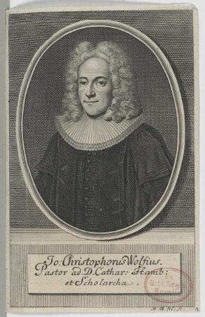 Bildnis des Johannes Christophorus Wolfius