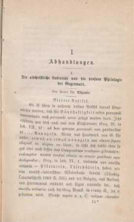 183-220 Die altchristliche Latinität und die profane Philologie der Gegenwart : vierter Artikel