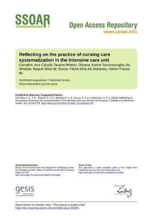 Reflecting on the practice of nursing care systematization in the intensive care unit