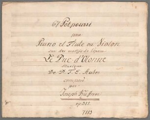 "Potpourris - fl (vl), pf; op. 315; HenK p. 271". - BSB Mus.Schott.Ha 7201-2