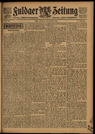 Zweite Ausgabe vom Samstag, den 16. April 1904.