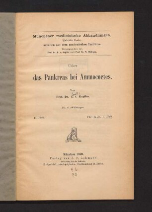 Ueber das Pankreas bei Ammocoetes