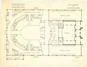 Fischer, Theodor; München, Ausstellungspark; Musikfesthalle der Ausstellung 1910 - Garderoben (Grundriss)