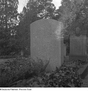 Grabstein der Familie Schneider : Dresden. Friedhof (vielleicht auf dem Weißen Hirsch). Grabstein der Familie Schneider (wohl 1936)