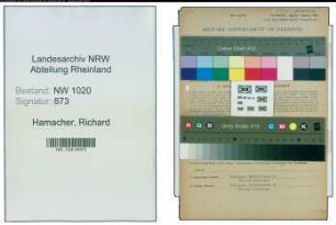 Entnazifizierung Richard Hamacher , geb. 23.04.1904 (Baecker)