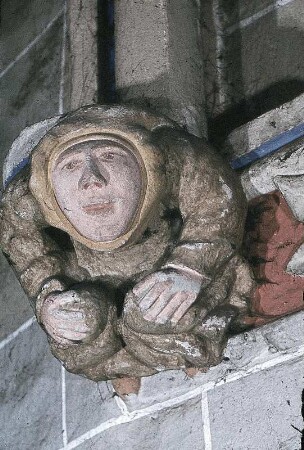 Konsolfiguren: Christus und weibliche und männliche Figuren