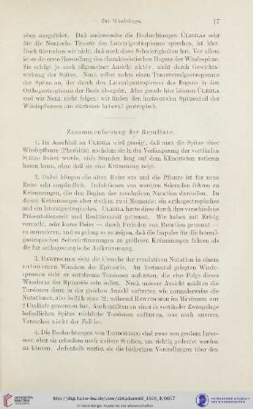 Zusammenfassung der Resultate