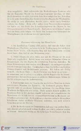 Zusammenfassung der Resultate