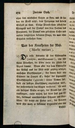 274-288, Von den Krankheiten der Nase (Morbi narium)