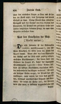 274-288, Von den Krankheiten der Nase (Morbi narium)