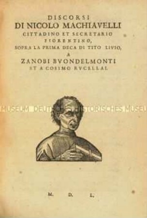 Discorsi sopra la prima deca di Tito Livio (Abhandlungen über die erste Dekade des Titus Livius)