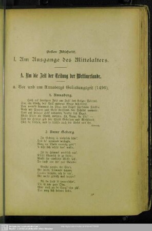 Erster Abschnitt. Am Ausgange des Mittelalters
