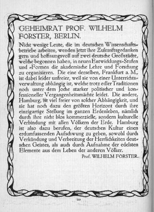Geheimrat Prof. Wilhelm Förster, Berlin.