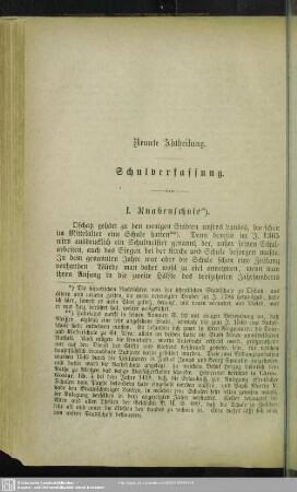 Neunte Abtheilung. Schulverfassung