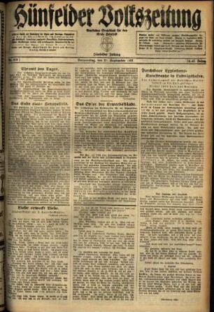 Ausgabe vom Donnerstag, den 22. September 1921.
