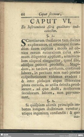 Caput VI. De Instrumentis Aëris qualitatis indicantibus