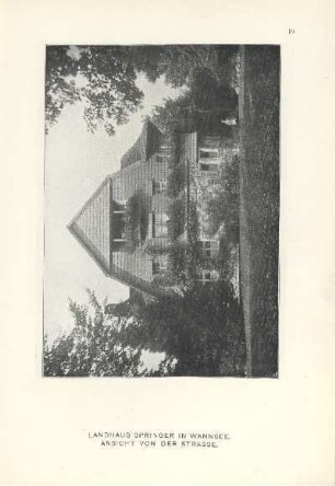 Landhaus Springer in Wannsee. Ansicht von der Strasse