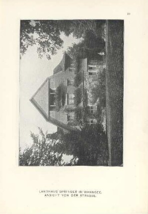 Landhaus Springer in Wannsee. Ansicht von der Strasse