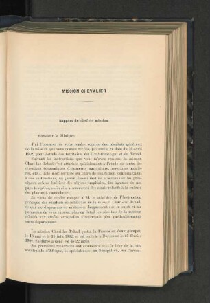 Mission Chevalier
