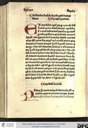 Distinctio secunda septime partis huius summe.