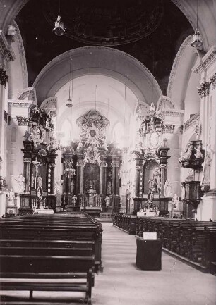 Bamberg, Stadtpfarrkirche Sankt Martin : Bamberg. Jesuitenkirche Sankt Martin. G. Dientzenhofer. J. L. Dientzenhofer. Blick über Ostsüdost in den Chor