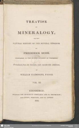 3: Treatise On Mineralogy, Or The Natural History Of The Mineral Kingdom