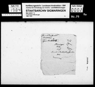 Nachforschung nach der älteren Stadtregistratur von Münsingen