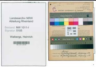Entnazifizierung Heinrich Walbergs , geb. 27.03.1900 (Dachdeckermeister)