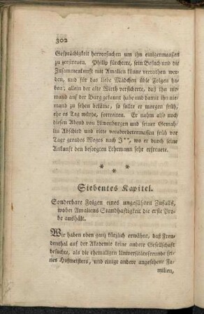 Siebentes Kapitel. Sonderbare Folgen eines ungefähren Zufalls, wobei Amaliens Standhaftigkeit die erste Probe aushält.