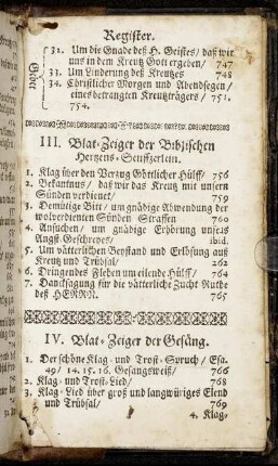 IV. Blat-Zeiger der Gesäng.