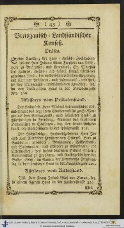 Breisgauisch-Landständischer Konseß.