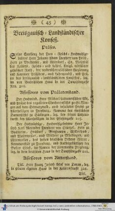 Breisgauisch-Landständischer Konseß.