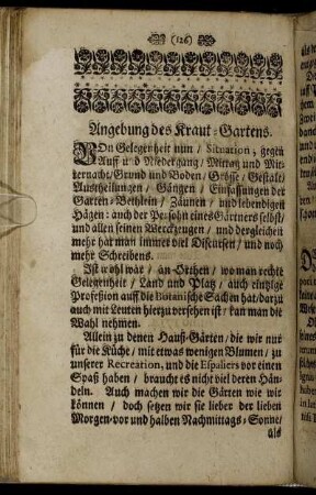 Angebung des Kraut-Gartens. - Vom Ungezieffer im Garten.