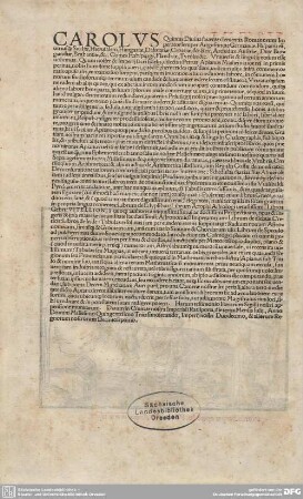 Carolus Quintus Diuina fauente clementia...